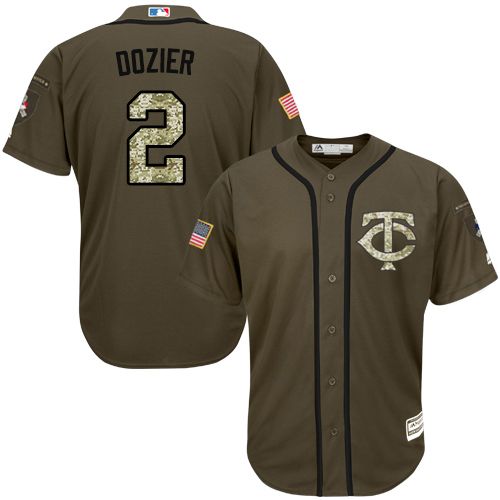 Twins #2 Brian Dozier Green Salute to Service Stitched Youth MLB Jersey